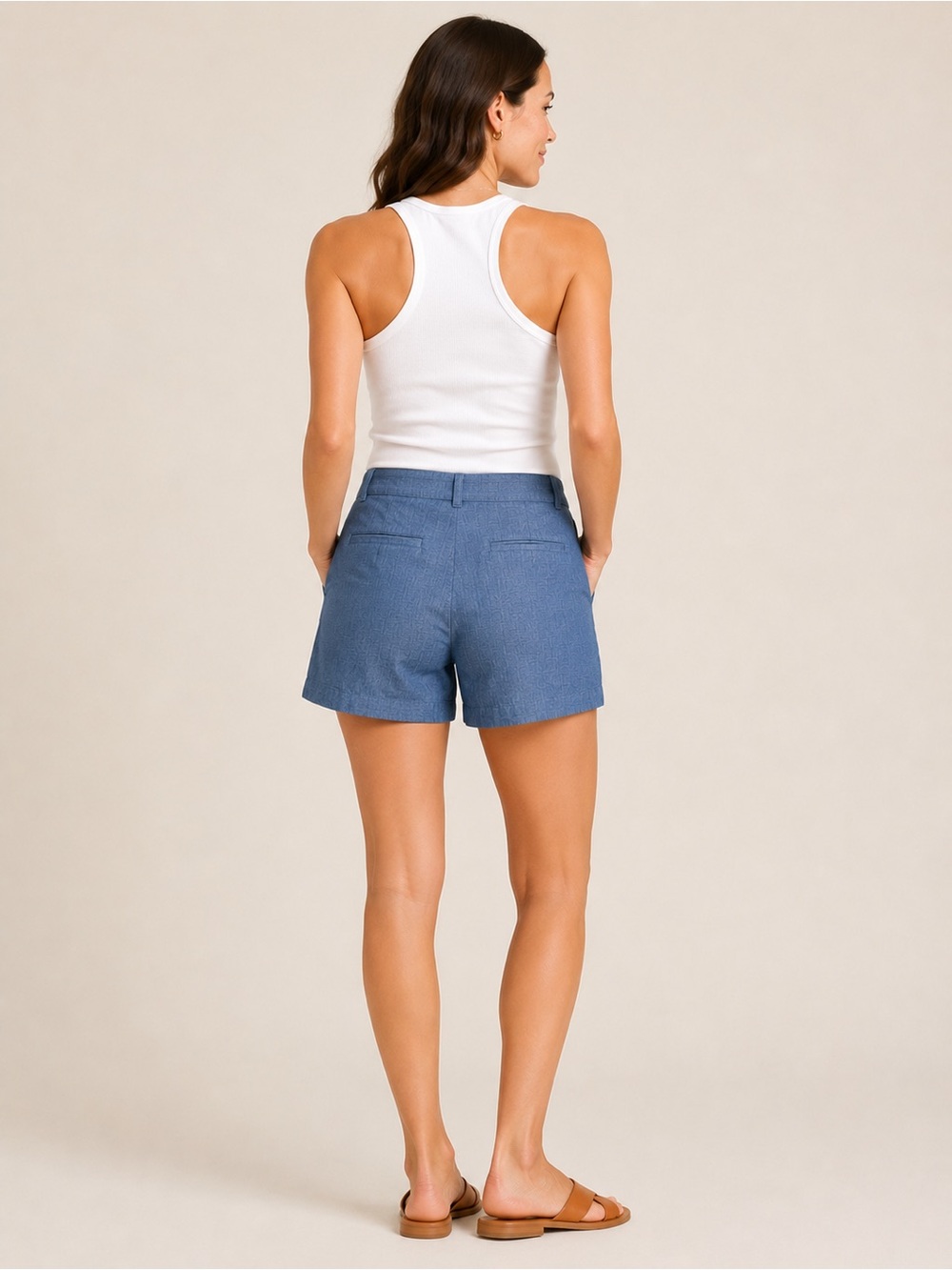 J.Crew 5” Classic Chambray Shorts Echo Blue Wash Size 10 Cotton - Picture 3 of 12